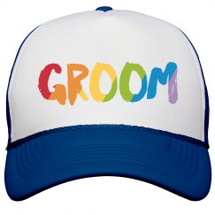 Rainbow Text Groom Truck Hat