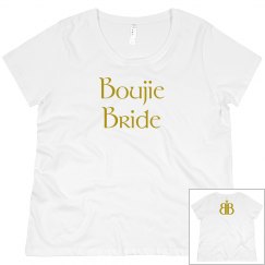 Boujie Bride Back Logo Gold and Black Plus Size Tee