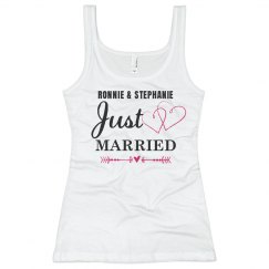 Just Married Shirt with Hearts